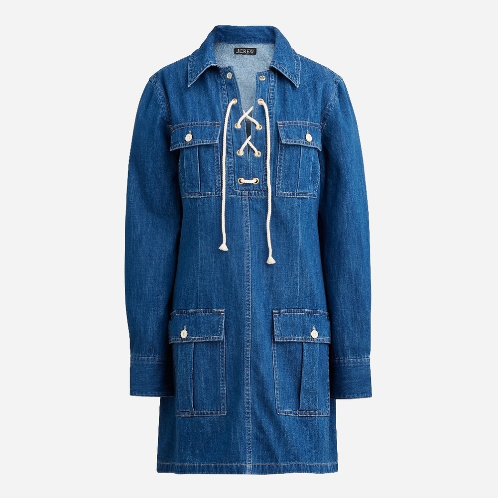 J.Crew Harbour Denim Dress Indigo Wash  Small NWT Sold Out!
